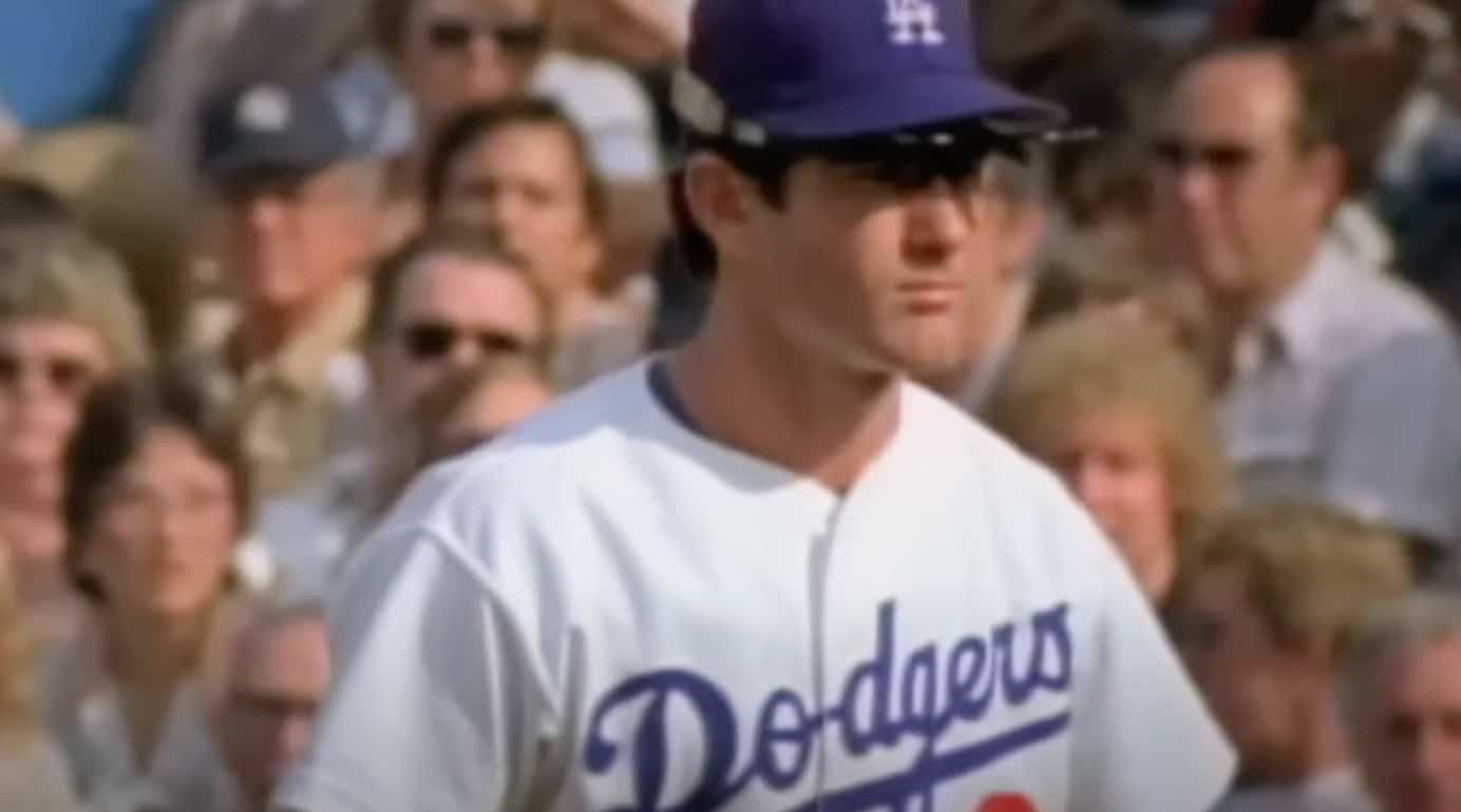 Steve Garvey in action, showcasing his skills as an MLB legend with Irish roots.